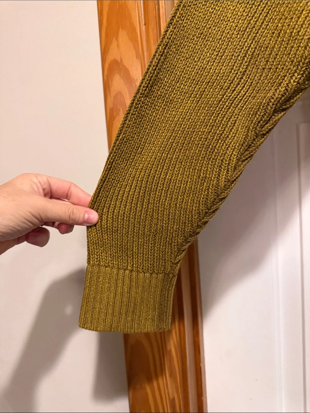 Sonoma V-Neck Cable Knit Sweater in Mustard Yellow
